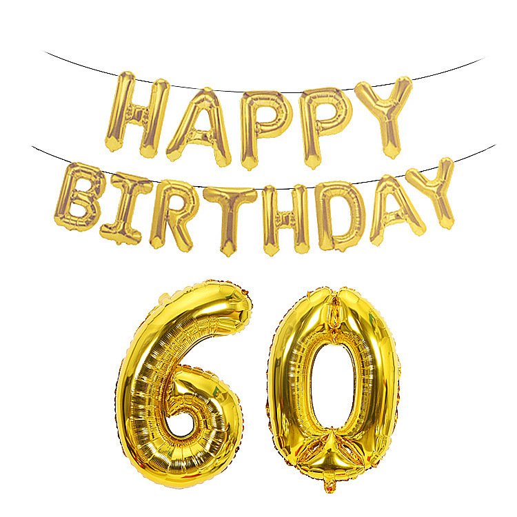 Happy Birthday Birthday Decorative Aluminum Foil Balloon 40-Inch Rose Gold Big Number Aluminum Foil Balloon Set