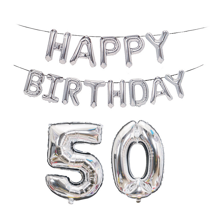 Happy Birthday Birthday Decorative Aluminum Foil Balloon 40-Inch Rose Gold Big Number Aluminum Foil Balloon Set