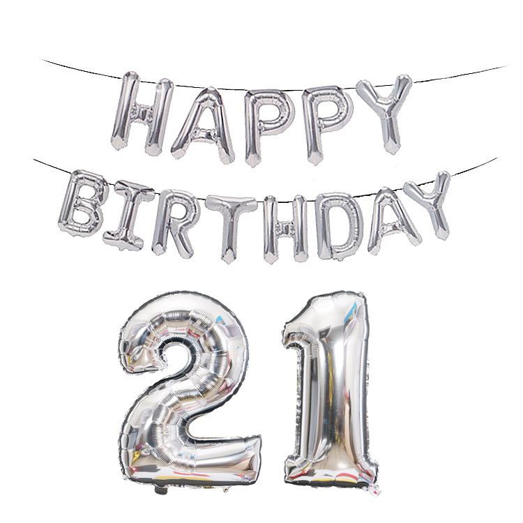 Happy Birthday Birthday Decorative Aluminum Foil Balloon 40-Inch Rose Gold Big Number Aluminum Foil Balloon Set