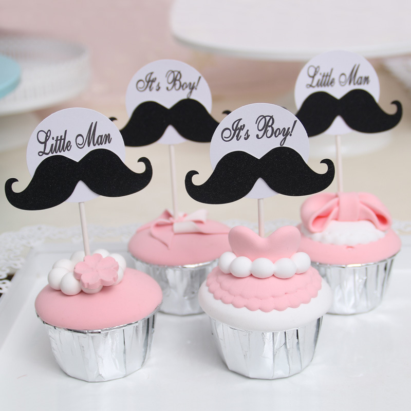 Birthday Cake Decoration Moustache Straw round Brand HB Cake Inserting Beard Straw