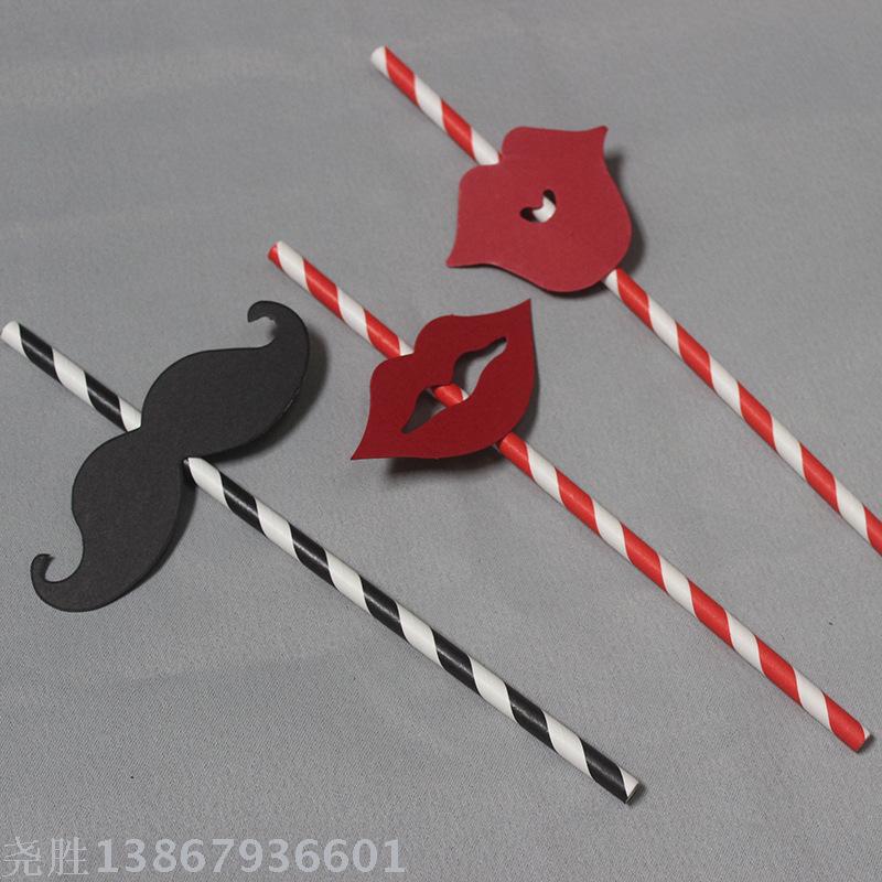 Creative beard props straight straw paper straw funny beard festive accessories 25 sets Creative beard props straight straw paper straw funny beard festive accessories 25 sets