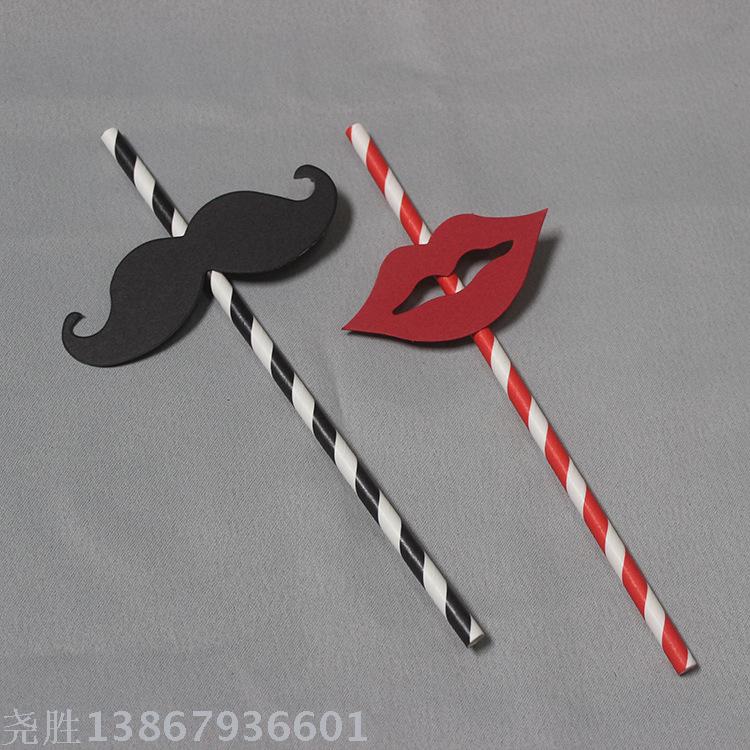 Creative beard props straight straw paper straw funny beard festive accessories 25 sets Creative beard props straight straw paper straw funny beard festive accessories 25 sets