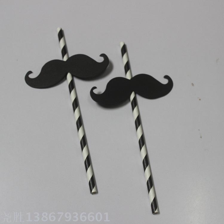 Creative beard props straight straw paper straw funny beard festive accessories 25 sets Creative beard props straight straw paper straw funny beard festive accessories 25 sets