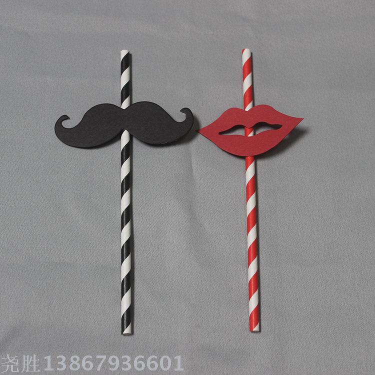 Creative beard props straight straw paper straw funny beard festive accessories 25 sets Creative beard props straight straw paper straw funny beard festive accessories 25 sets