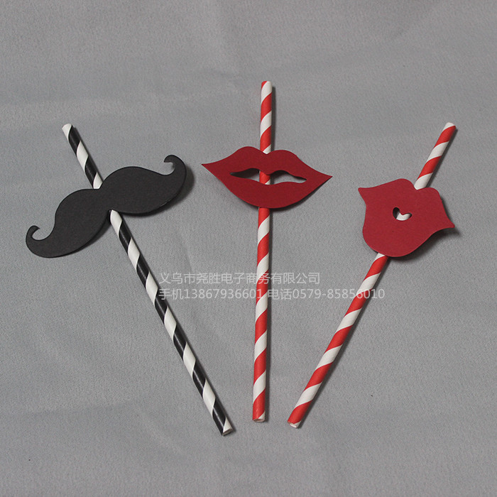 Creative Beard Props Straight Straw Paper Straw Funny Beard Celebration Ceremony Products