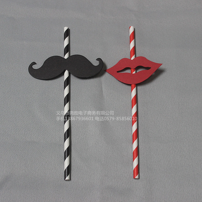Creative Beard Props Straight Straw Paper Straw Funny Beard Celebration Ceremony Products
