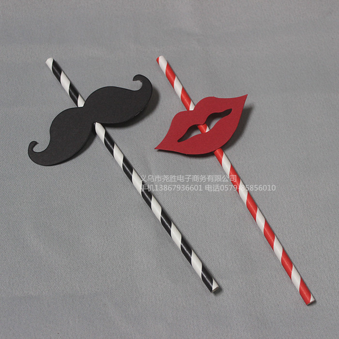 Creative Beard Props Straight Straw Paper Straw Funny Beard Celebration Ceremony Products