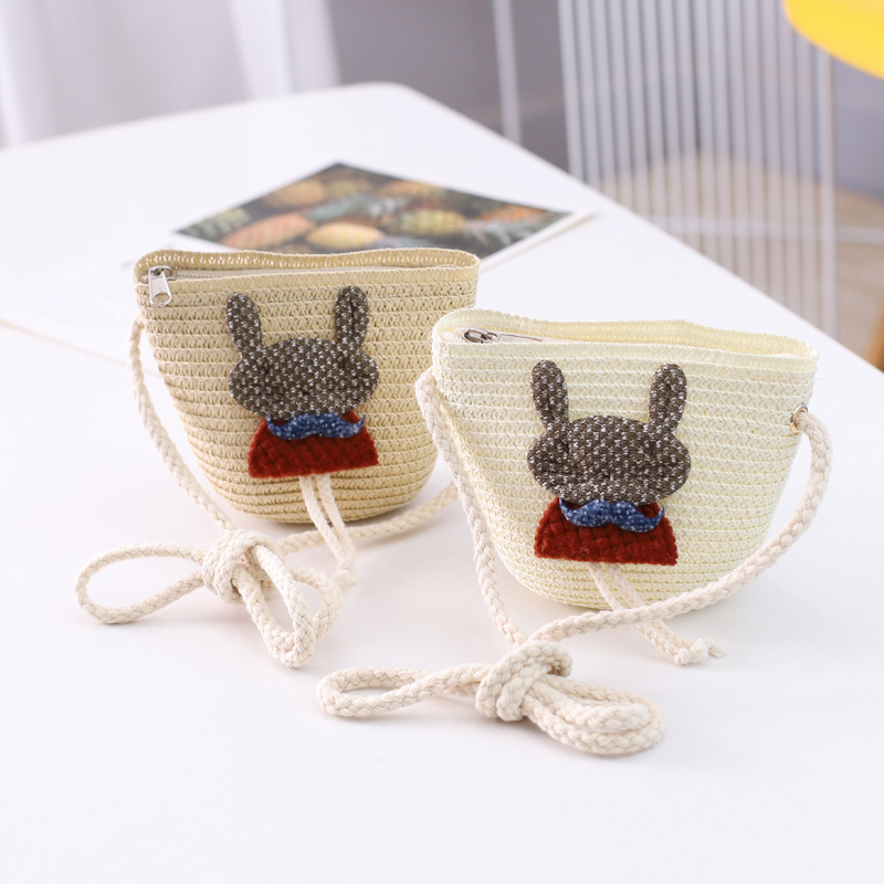 New beard rabbit bag straw bag New beard rabbit bag straw bag