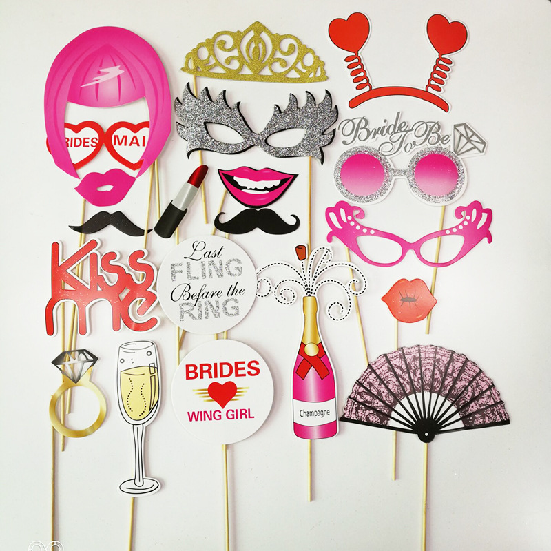 Photo Props Single Party Wedding Ceremony and Wedding Celebration Supplies Hand-Held Creative Gold Powder Beard Straw