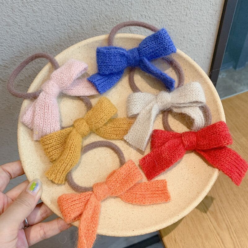 Japanese and Korean Simple Rubber Band zha tou sheng Morandi Hair Wool Flowers fa sheng Trinkets Headdress Flower