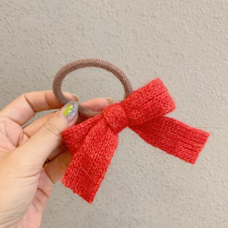 Japanese and Korean Simple Rubber Band zha tou sheng Morandi Hair Wool Flowers fa sheng Trinkets Headdress Flower