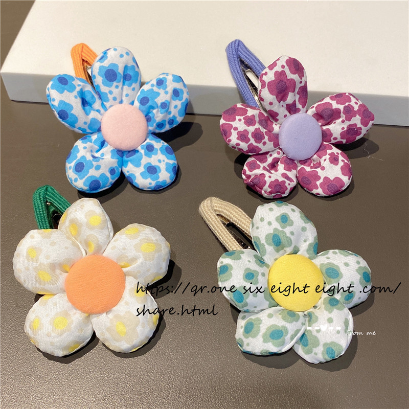Dignified Flowers Bangs Clip Headdress Hairpin Women's Summer Side Hairpin Forehead Clip Internet Celebrity 2021new