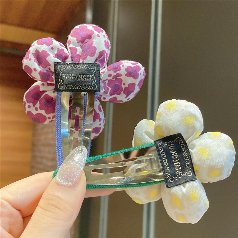 Dignified Flowers Bangs Clip Headdress Hairpin Women's Summer Side Hairpin Forehead Clip Internet Celebrity 2021new