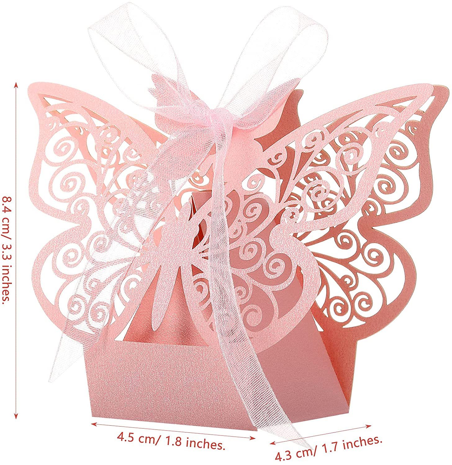 Creative Mori Pink Butterfly Wedding Candies Box European Wedding Hollow Hand Gift Box Factory Wholesale Candy Box