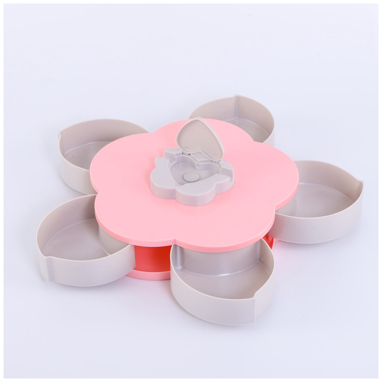 Rotatable candy box flower dried food box nuts plate with cover buts box
