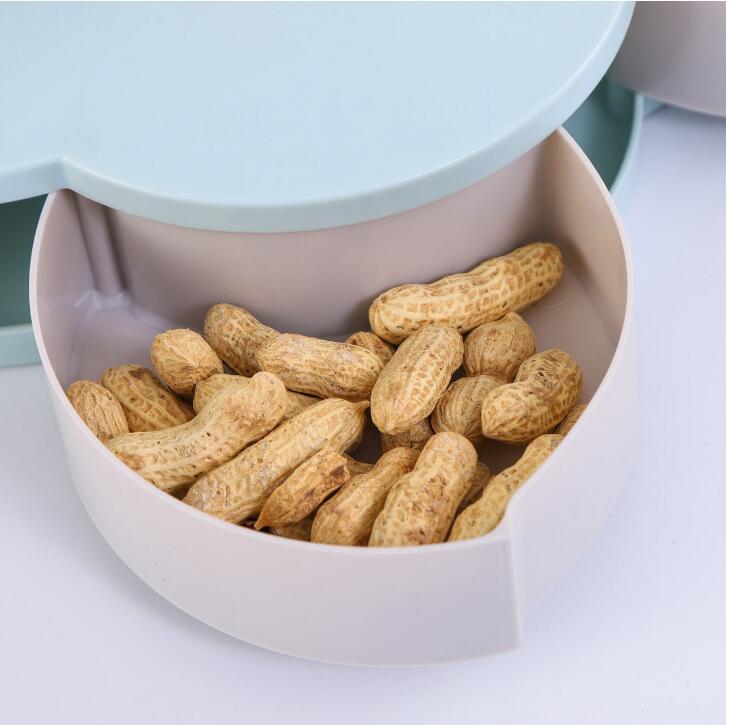 Rotatable candy box flower dried food box nuts plate with cover buts box