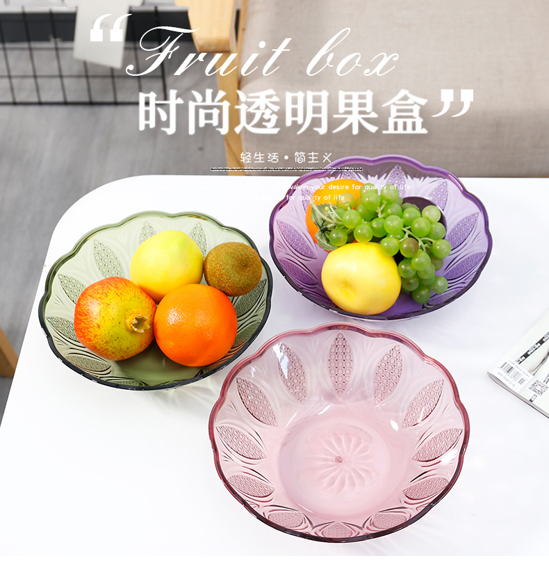 Plastic round Japanese bowl family box living room tea table snack plate candy box bowl