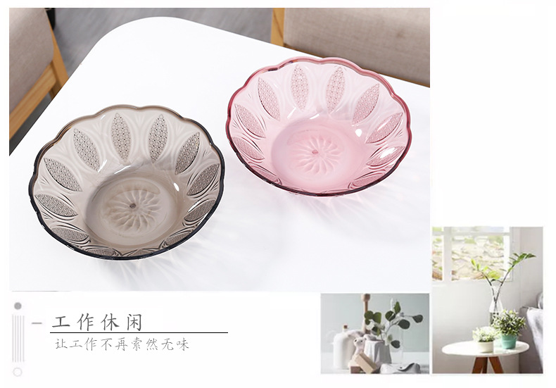 Plastic round Japanese bowl family box living room tea table snack plate candy box bowl