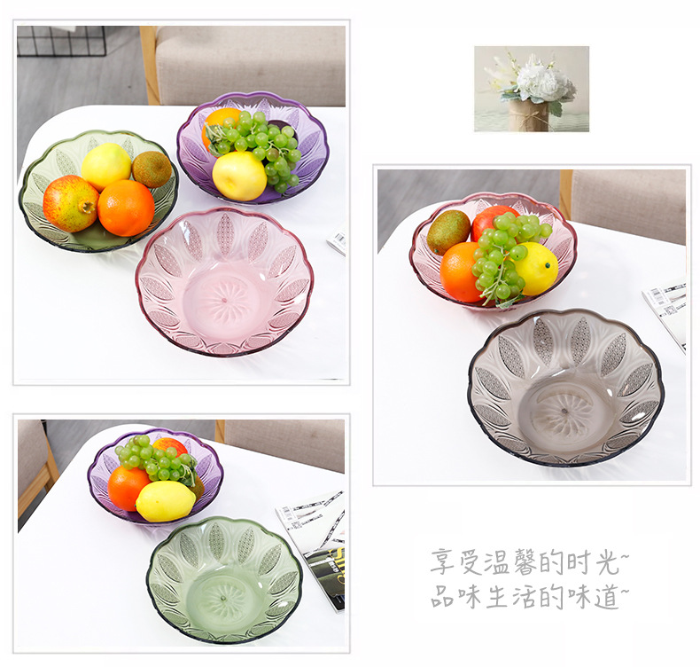 Plastic round Japanese bowl family box living room tea table snack plate candy box bowl
