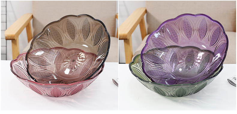 Plastic round Japanese bowl family box living room tea table snack plate candy box bowl