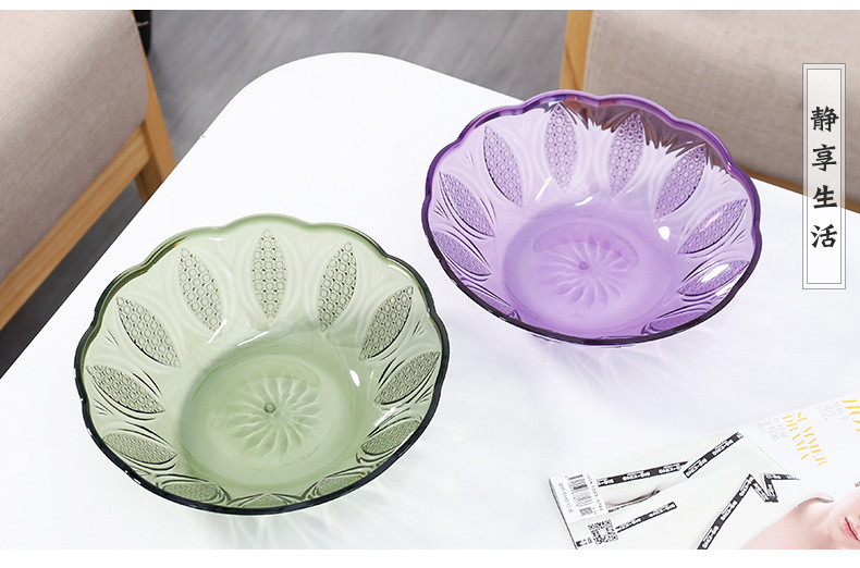 Plastic round Japanese bowl family box living room tea table snack plate candy box bowl