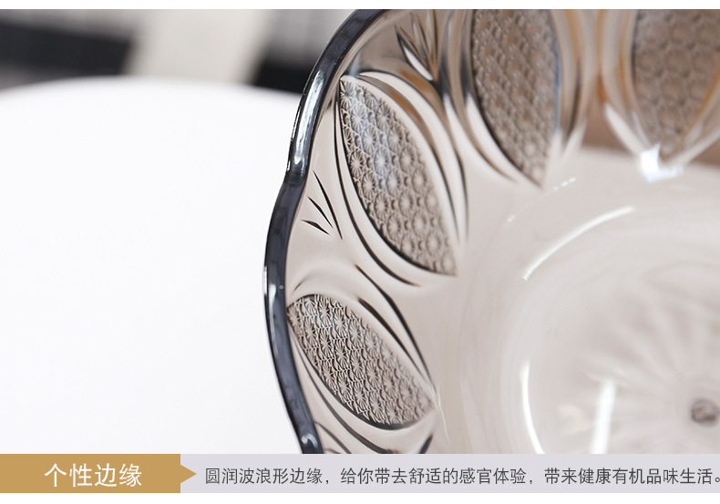 Plastic round Japanese bowl family box living room tea table snack plate candy box bowl