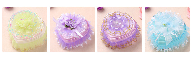 Creative Wedding Candy Box European Lace Heart-Shaped Wedding Candies Box Jewelry Box Factory Wholesale