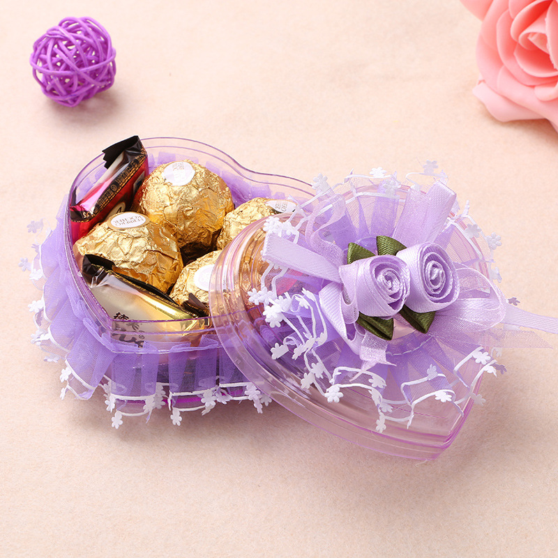 Creative Wedding Candy Box European Lace Heart-Shaped Wedding Candies Box Jewelry Box Factory Wholesale