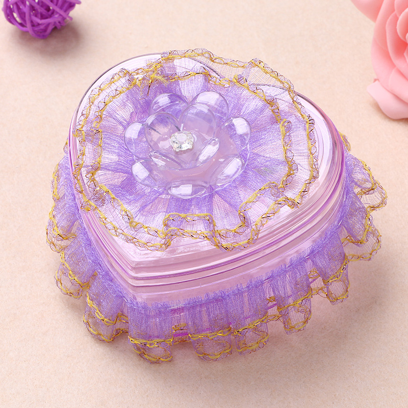 Creative Wedding Candy Box European Lace Heart-Shaped Wedding Candies Box Jewelry Box Factory Wholesale