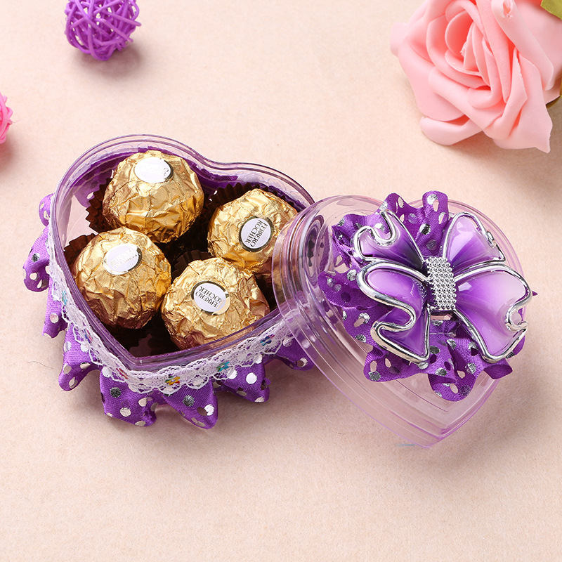 Creative Wedding Candy Box European Lace Heart-Shaped Wedding Candies Box Jewelry Box Factory Wholesale