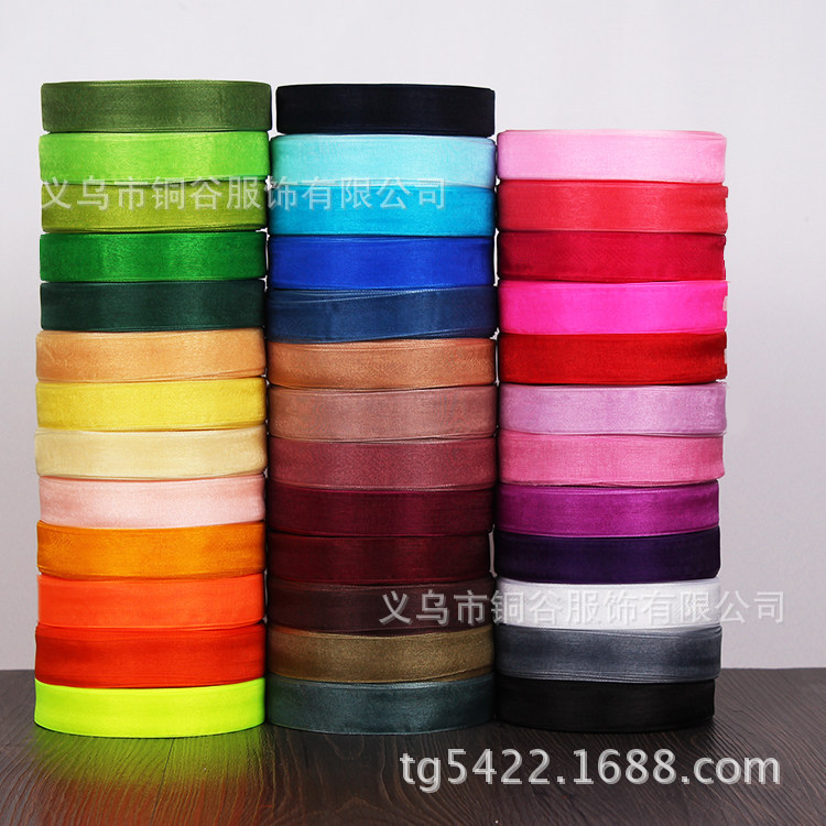 For Cross-Border E-Commerce Transparent Ribbon Bow Organza Tape 2.5 Color Ribbons