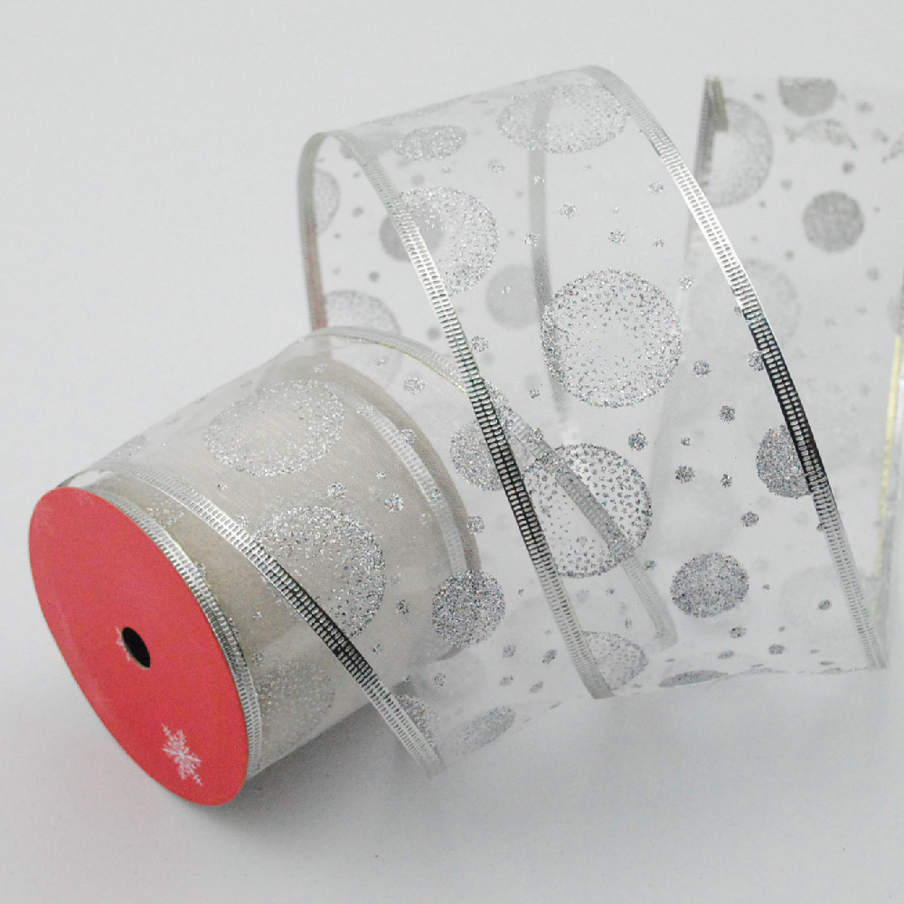 Yilong Da Christmas Ribbon Iron Wire Edge Glitter Gold Leaf Printed Organza Red and Green Color Ribbons Yilong Da Christmas Ribbon Iron Wire Edge Glitter Gold Leaf Printed Organza Red and Green Color Ribbons