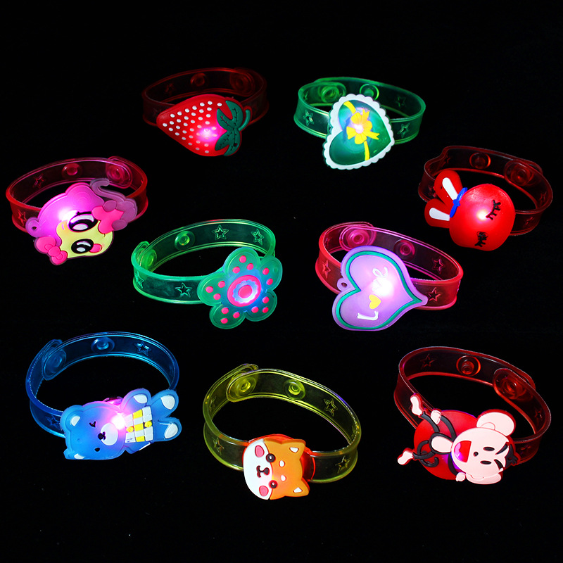 Luminous Flash Wrist Strap Flash Watch Band Stall Supply Cartoon Bracelet Luminous Toys Wholesale