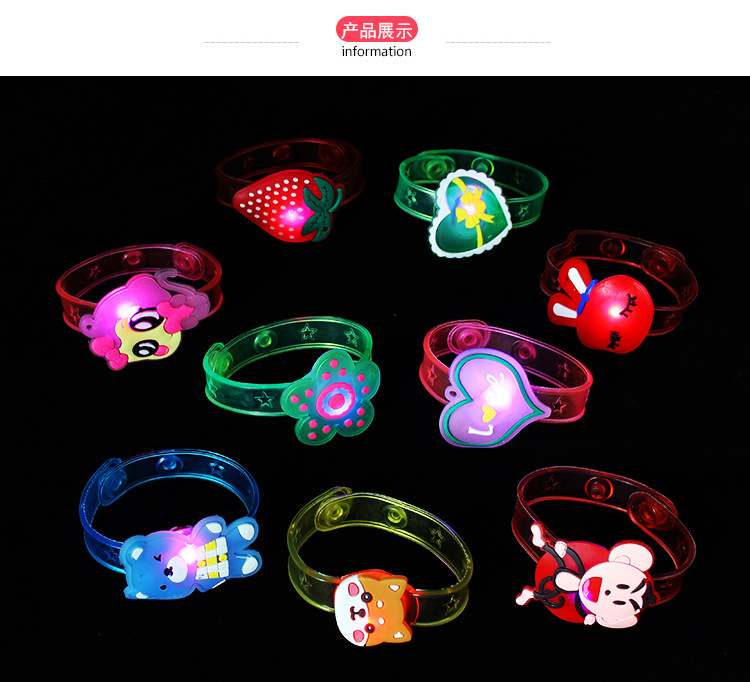 Luminous Flash Wrist Strap Flash Watch Band Stall Supply Cartoon Bracelet Luminous Toys Wholesale