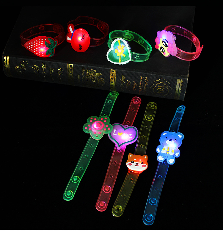 Luminous Flash Wrist Strap Flash Watch Band Stall Supply Cartoon Bracelet Luminous Toys Wholesale
