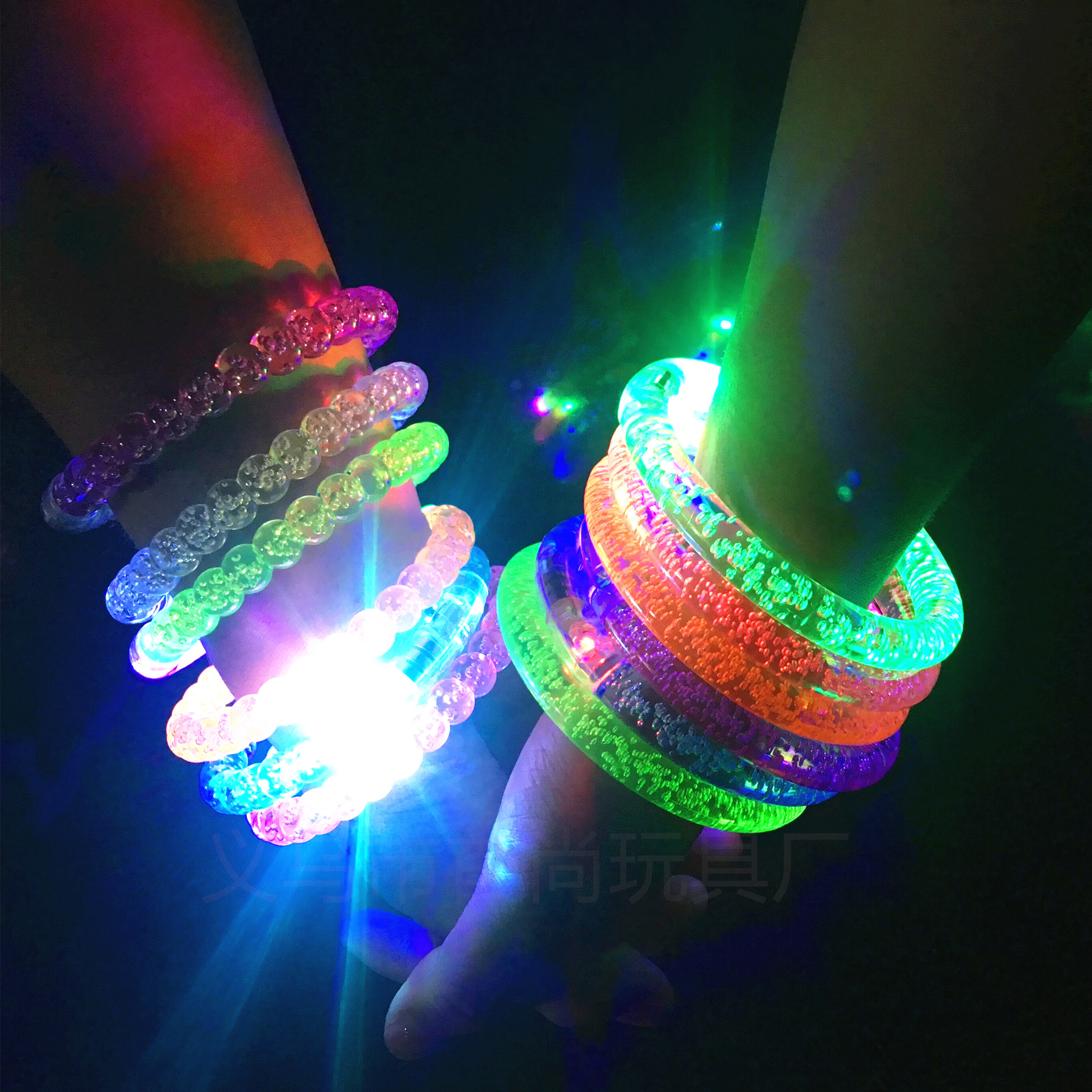 Acrylic Luminous Bracelet Led Colorful Bracelet Small Toy Stall Scan Code Push Small Gift Flash Small Jewelry