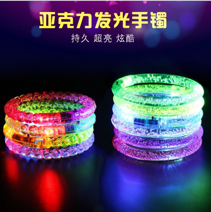 Acrylic Luminous Bracelet Led Colorful Bracelet Small Toy Stall Scan Code Push Small Gift Flash Small Jewelry