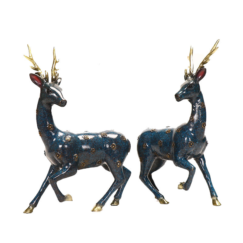 E-Commerce Direct Supply Metal Copper Cloisonne Products Sika Deer Pairs of Metal Deer