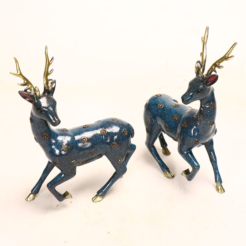 E-Commerce Direct Supply Metal Copper Cloisonne Products Sika Deer Pairs of Metal Deer E-Commerce Direct Supply Metal Copper Cloisonne Products Sika Deer Pairs of Metal Deer