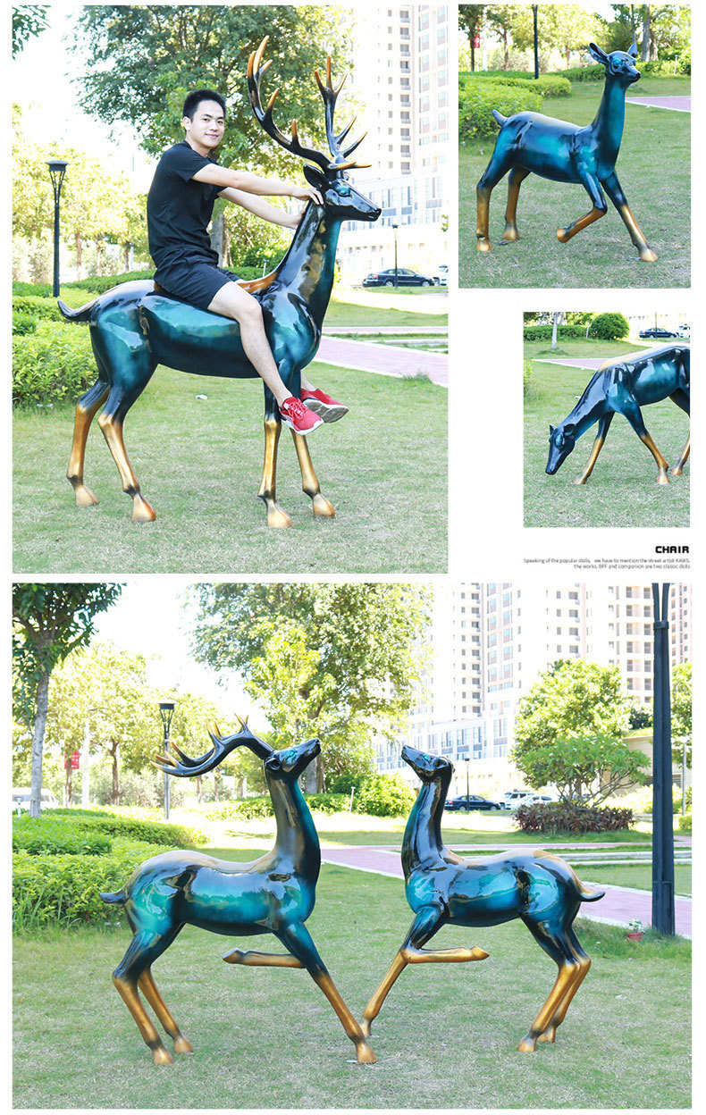 Outdoor FRP Simulation Metal Deer Sculpture Shopping Mall Metal Deer Outdoor FRP Simulation Metal Deer Sculpture Shopping Mall Metal Deer