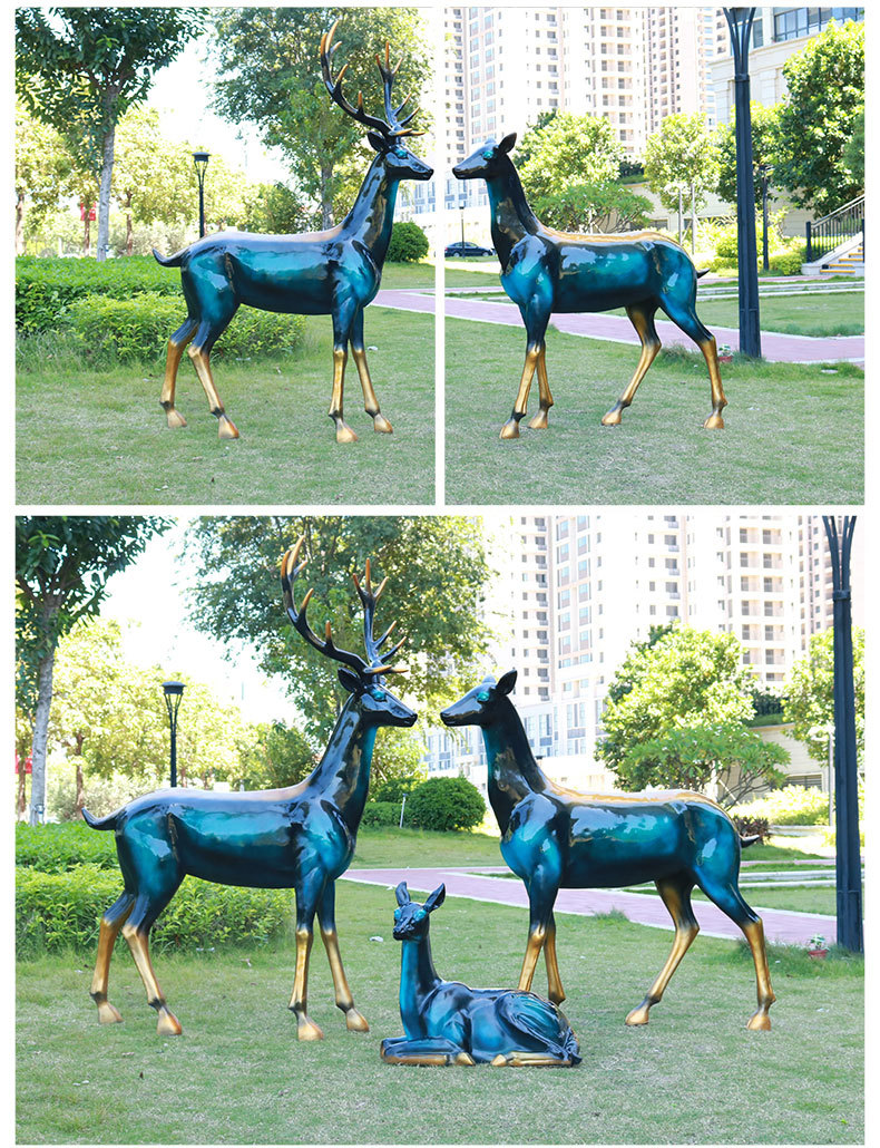 Outdoor FRP Simulation Metal Deer Sculpture Shopping Mall Metal Deer Outdoor FRP Simulation Metal Deer Sculpture Shopping Mall Metal Deer