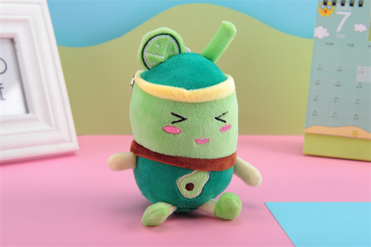 Plush Toy Key Pendant Fruit Milky Tea Cup Plush Doll Keychain Milk Tea Schoolbag Pendant Present to Girl Festival