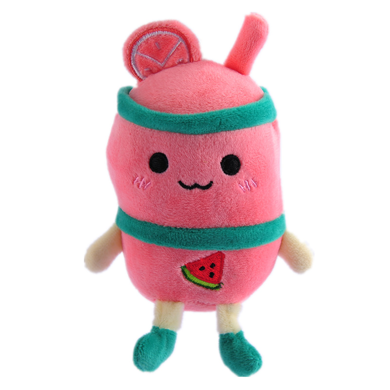 Plush Toy Key Pendant Fruit Milky Tea Cup Plush Doll Keychain Milk Tea Schoolbag Pendant Present to Girl Festival