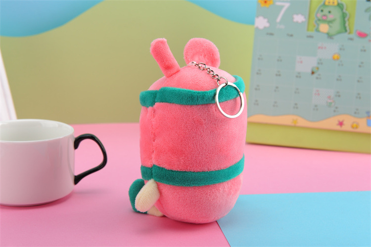 Plush Toy Key Pendant Fruit Milky Tea Cup Plush Doll Keychain Milk Tea Schoolbag Pendant Present to Girl Festival