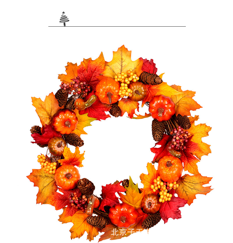 Autumn Harvest Festival Home Decoration Pendant Halloween Pumpkin Pine Cone Maple Leaf Wreath Christmas Decoration Autumn Harvest Festival Home Decoration Pendant Halloween Pumpkin Pine Cone Maple Leaf Wreath Christmas Decoration