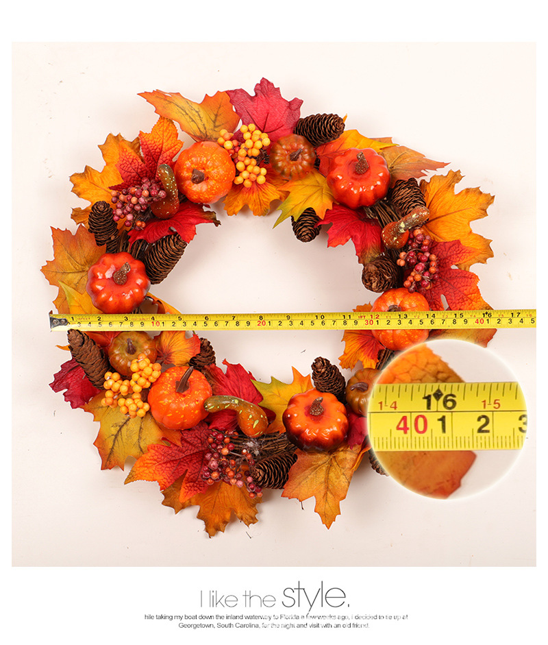 Autumn Harvest Festival Home Decoration Pendant Halloween Pumpkin Pine Cone Maple Leaf Wreath Christmas Decoration Autumn Harvest Festival Home Decoration Pendant Halloween Pumpkin Pine Cone Maple Leaf Wreath Christmas Decoration