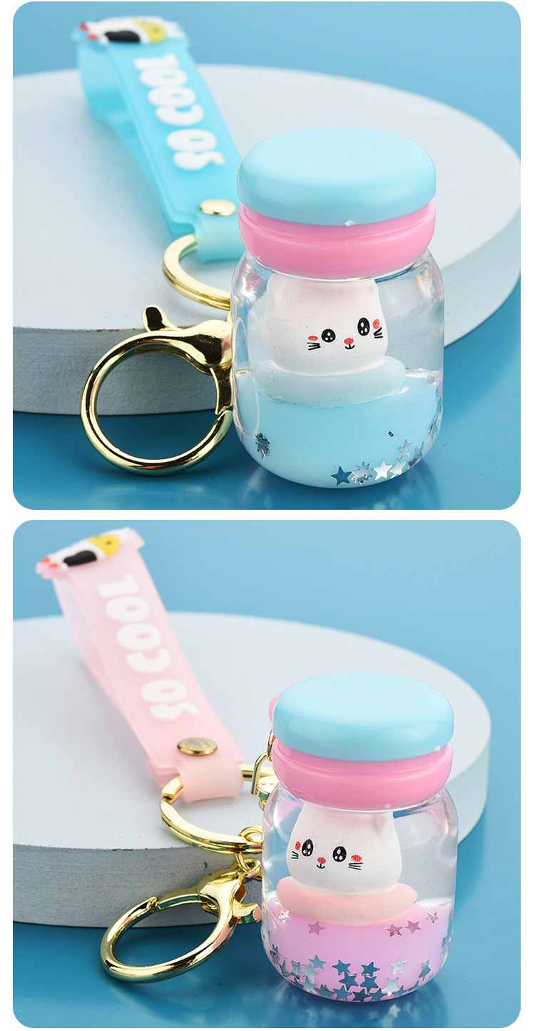 Floating Kitten Macaron Quicksand Keychain Surfing Cat Drift Bottle Hanging festival pendant Floating Kitten Macaron Quicksand Keychain Surfing Cat Drift Bottle Hanging festival pendant