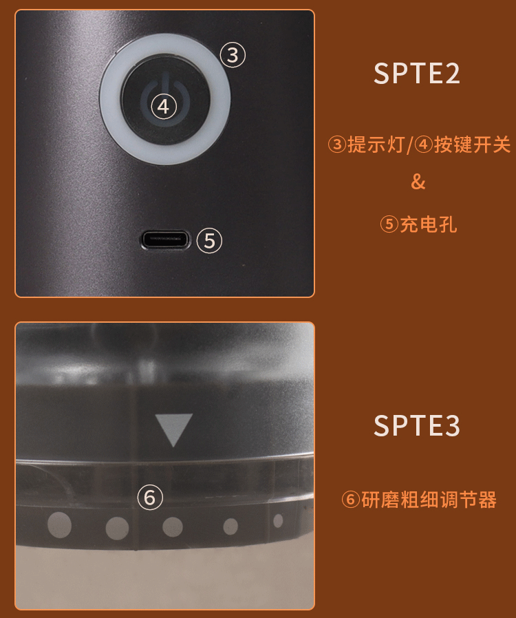 Coffee Machine Freshly Ground Coffee Machine USB Charging Portable Electric Coffee Bean Grinder Manual Grinding Machine