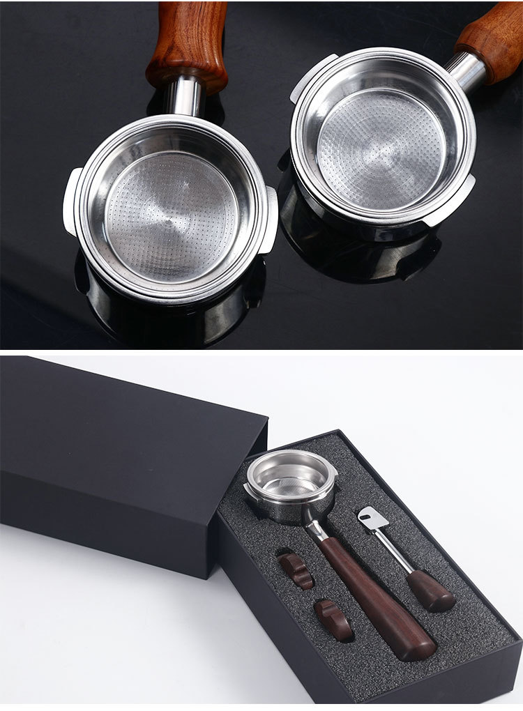 Solid Wood Coffee Machine Bottomless Handle Huanghuali Welhome 310 210 Universal Bottomless Handle Factory Wholesale