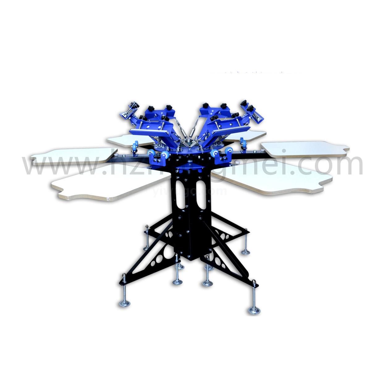 A662L Floor Type Six Color Six Station Double Wheel Screen Printing Machine
